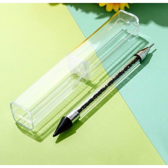 Double Head Wax Nail Rhinestone Picker Pen Acrylic Handle Application Tool New - Picture 6 of 6